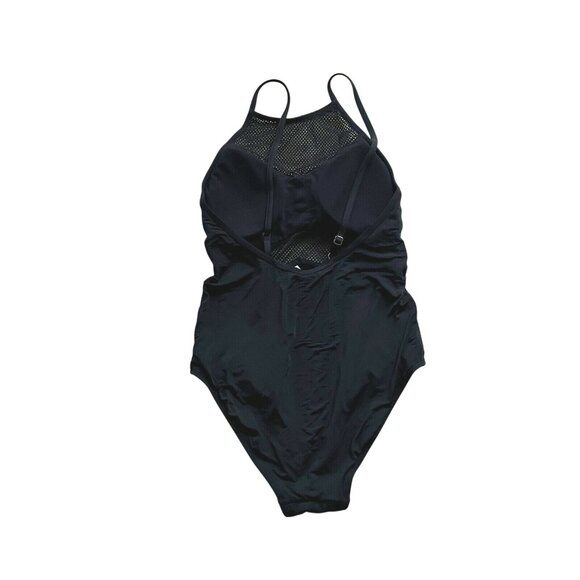 Afriel & Tabbris Sheer Mesh Panel Mariah High Neck One Piece Swimsuit Black 6 - Picture 2 of 10